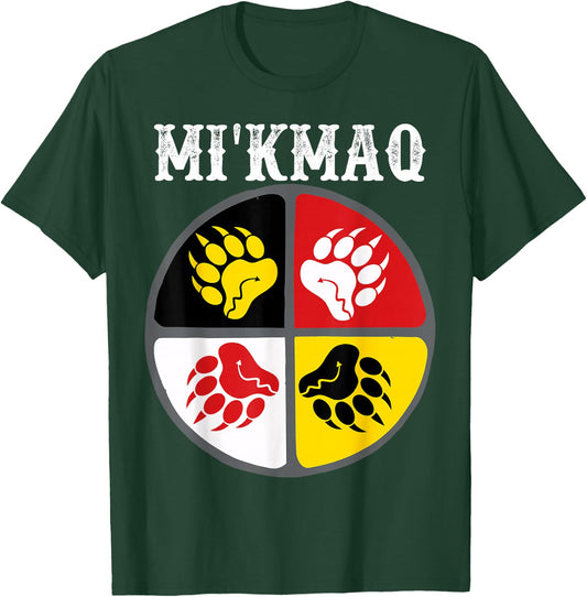 Micmac Mi'kmaq Nation Native American Medicine Wheel T-Shirt - T-Shirt | Forest