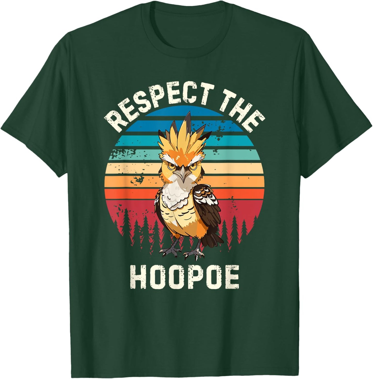 Retro Respect The Hoopoe Bird Vintage Hoopoe Bird Lover , Black, S T-Shirt - T-Shirt | Forest