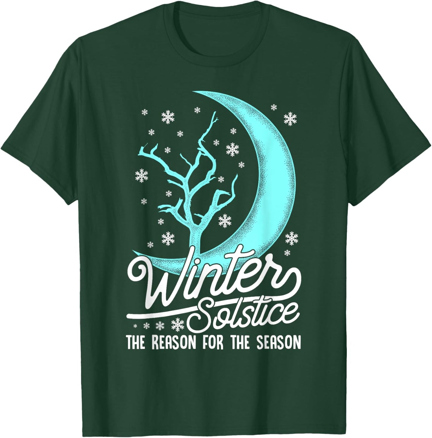 Winter Solstice Solar Event Half Way Thru Winter Snow & Moon T-Shirt - T-Shirt | Forest