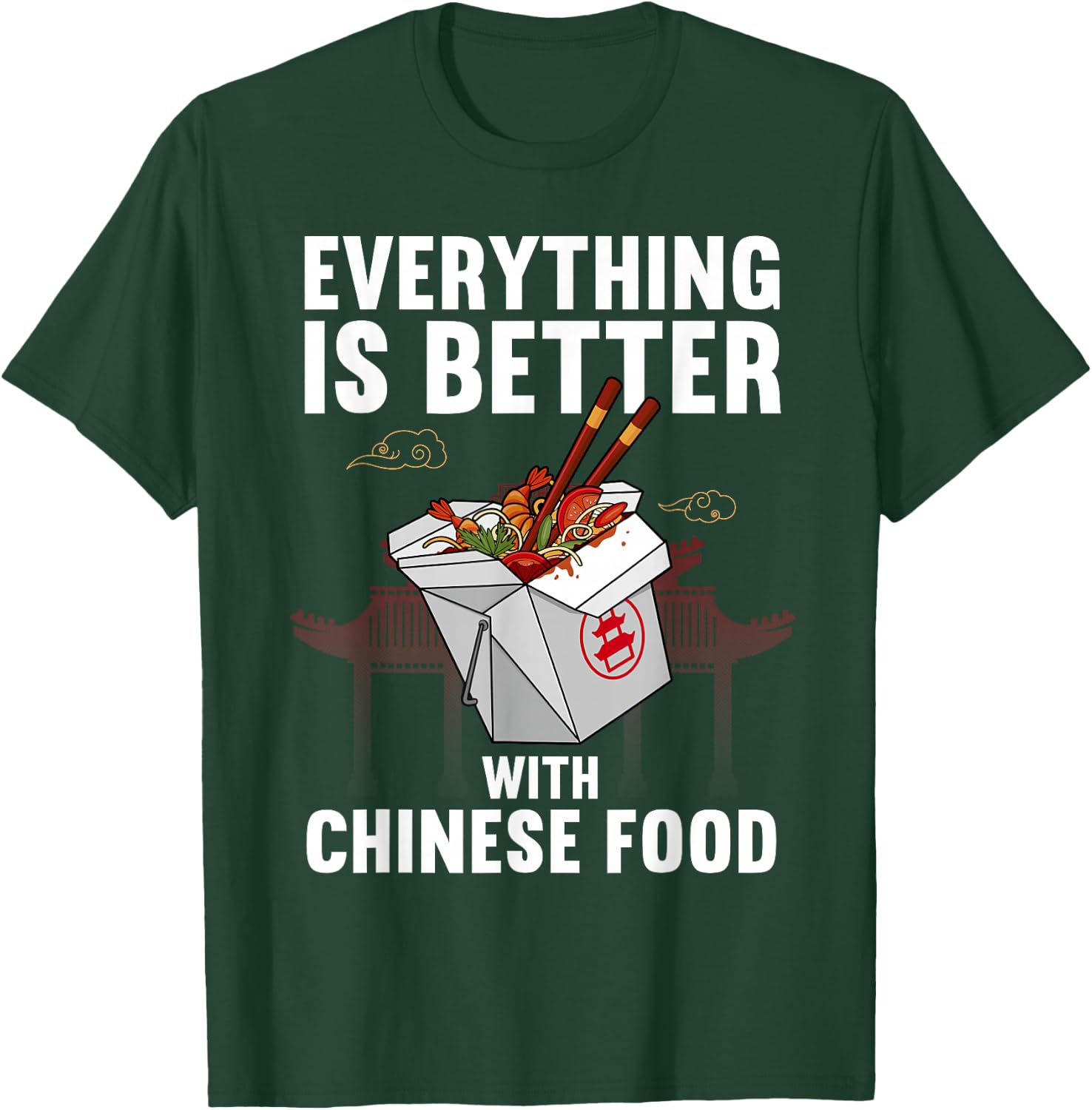 Chinese Food Art Women Chinese Food Take Out Lovers T-Shirt - T-Shirt | Forest