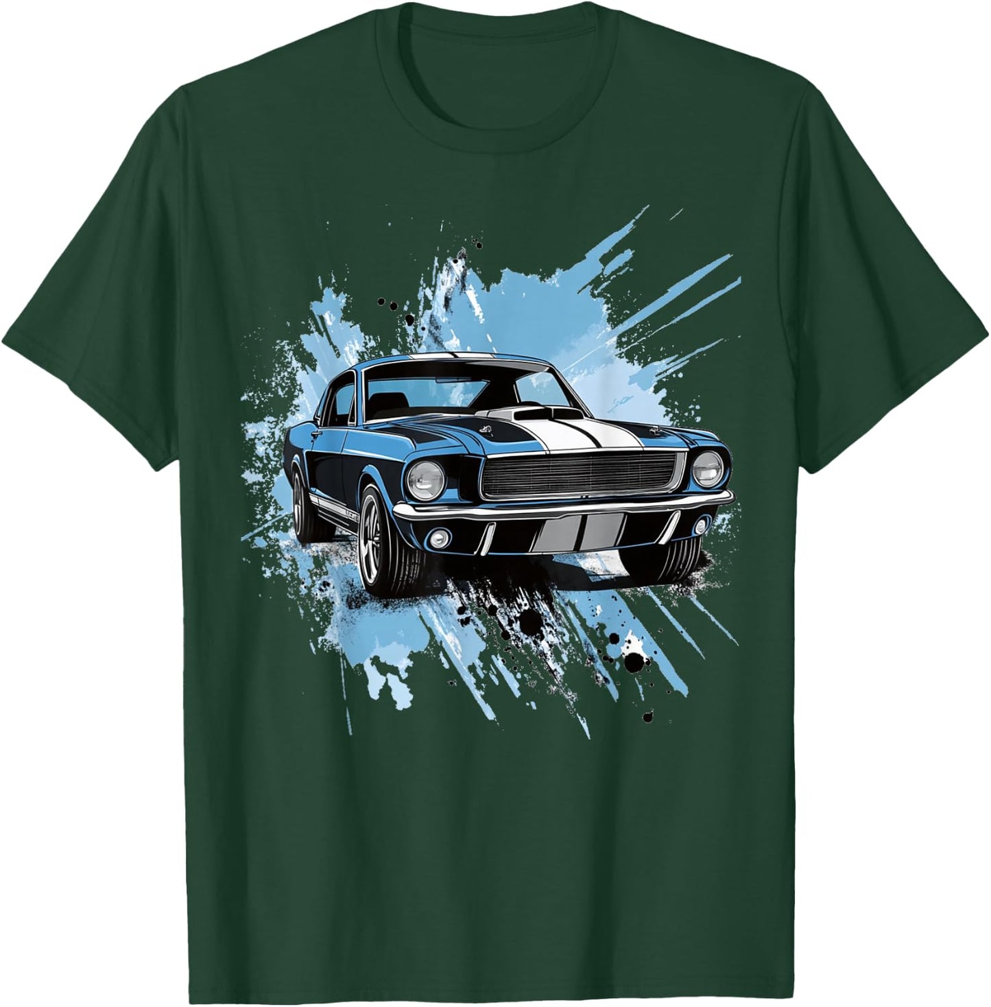 Classic Fastback 1967 Muscle Car Splash Art T-Shirt - T-Shirt | Forest