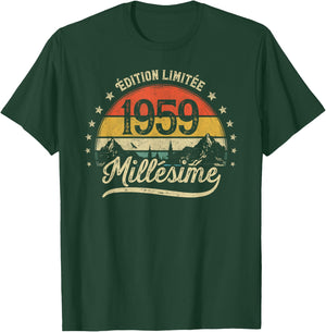 Vintage 1959 Millésime Cadeau Homme 67 Ans Anniversaire T-Shirt - T-Shirt | Forest