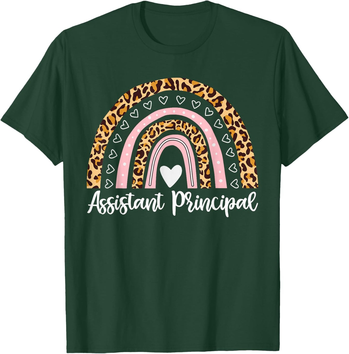 Assistant Principal Funny School Worker leopard rainbow T-Shirt - T-Shirt | Forest