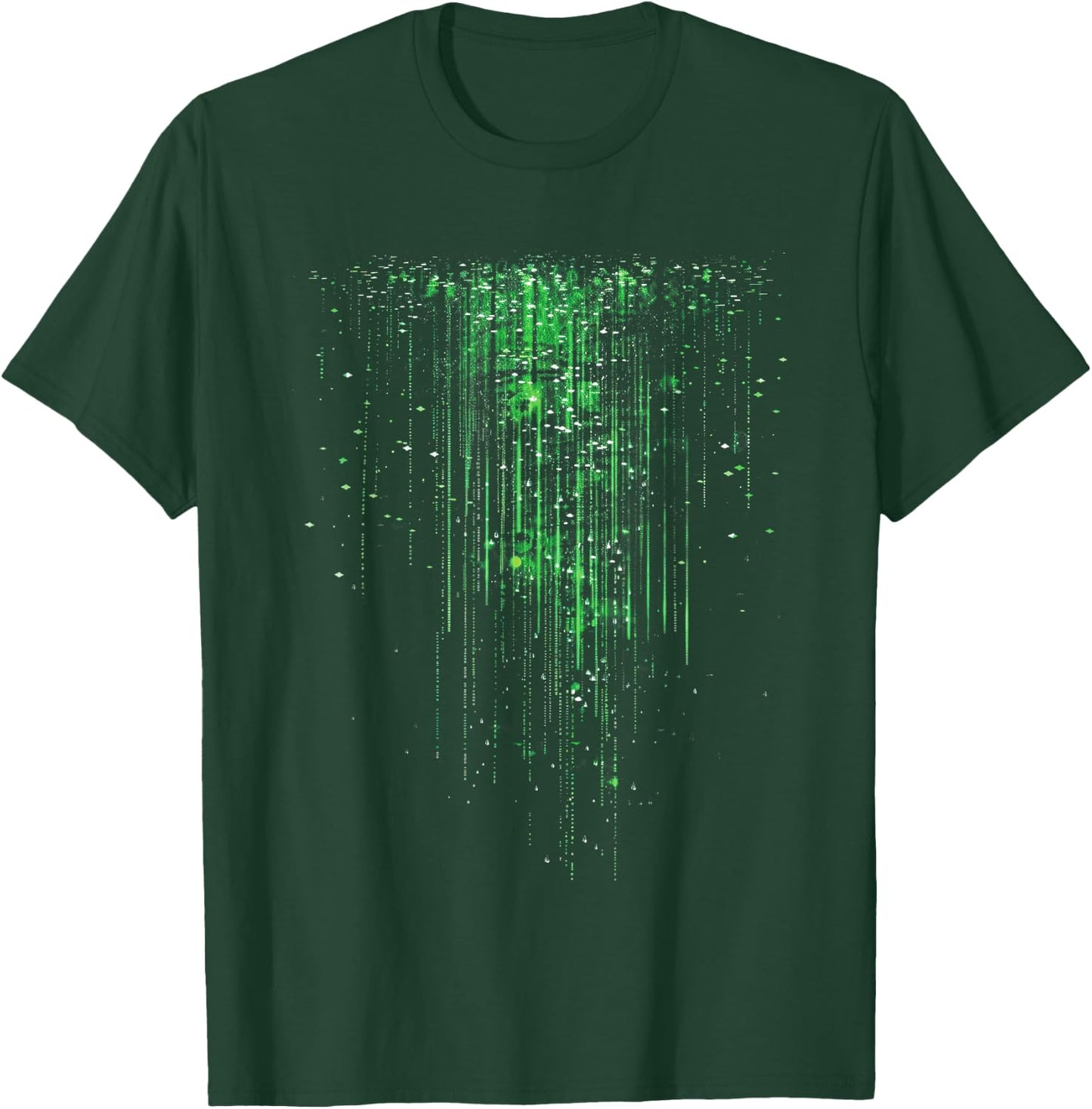 Binary Code Matrix Green Digital Cyberpunk T-Shirt - T-Shirt | Forest