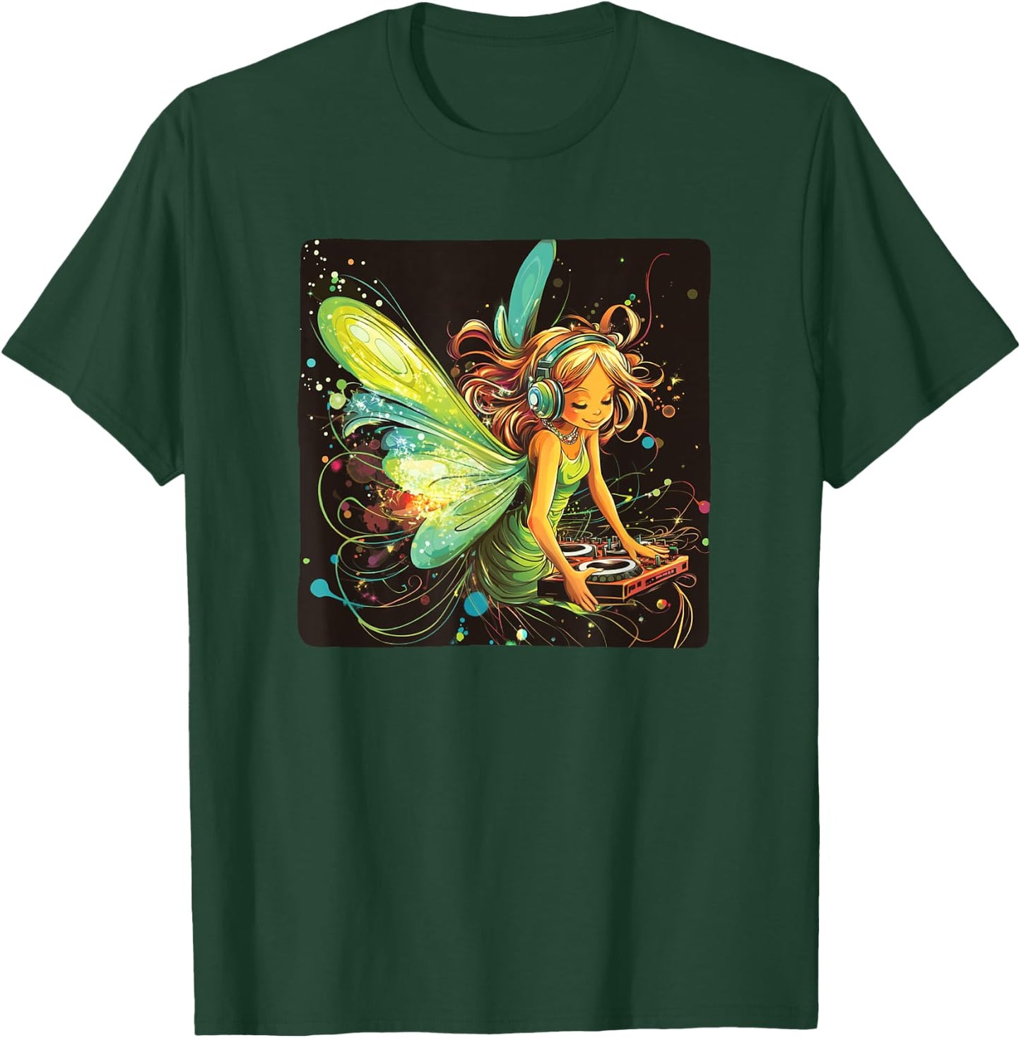 Fée vibrante avec cabine DJ pour les fêtes et les fans de célébration T-Shirt - T-Shirt | Forest