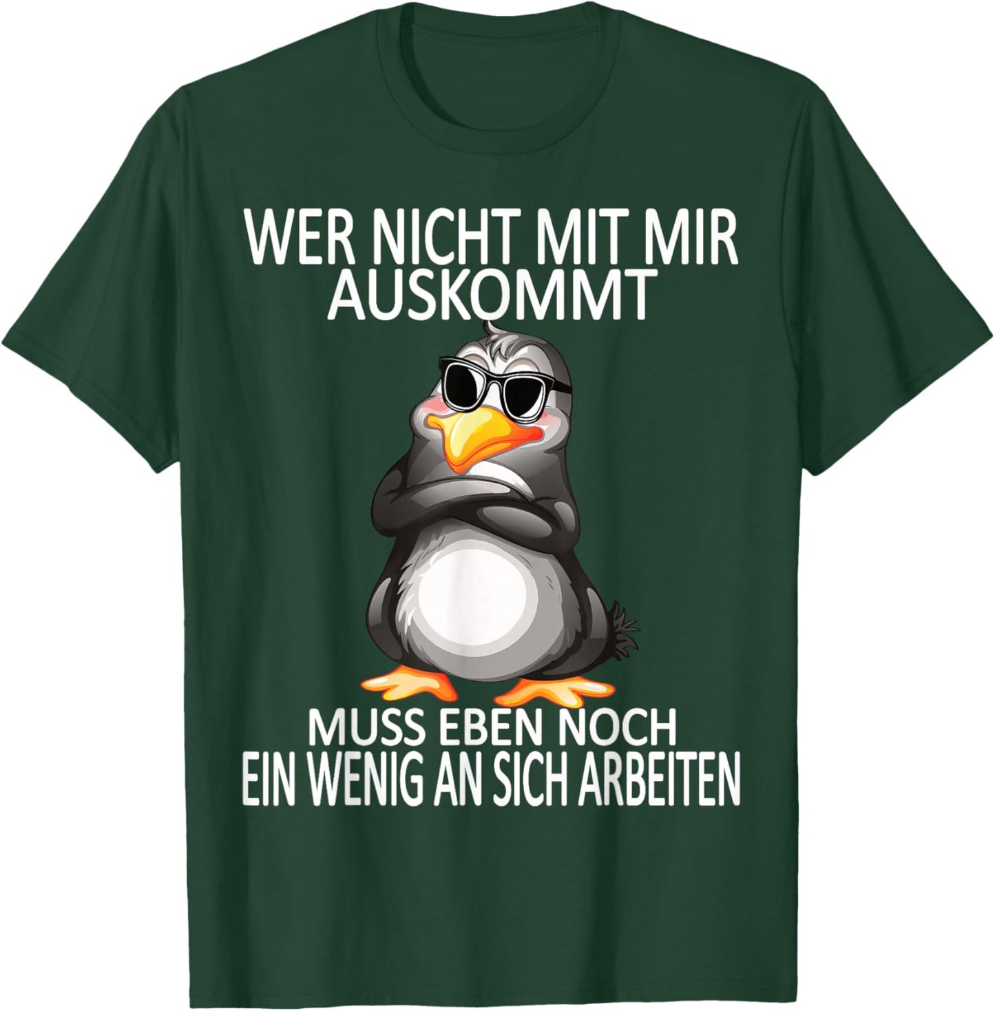 Work Funny Sayings Funny Penguin Office , black T-Shirt - T-Shirt | Forest