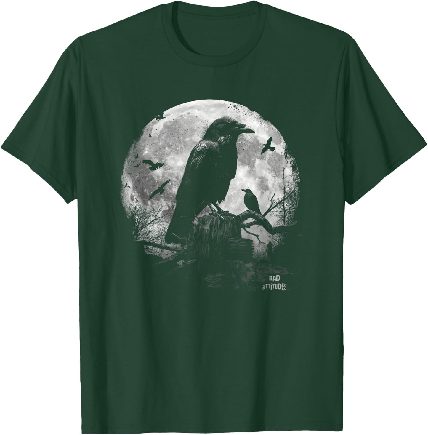 Ravencore Gothic Grunge Aesthetic Raven Dark Art Crow Moon T-Shirt - T-Shirt | Forest
