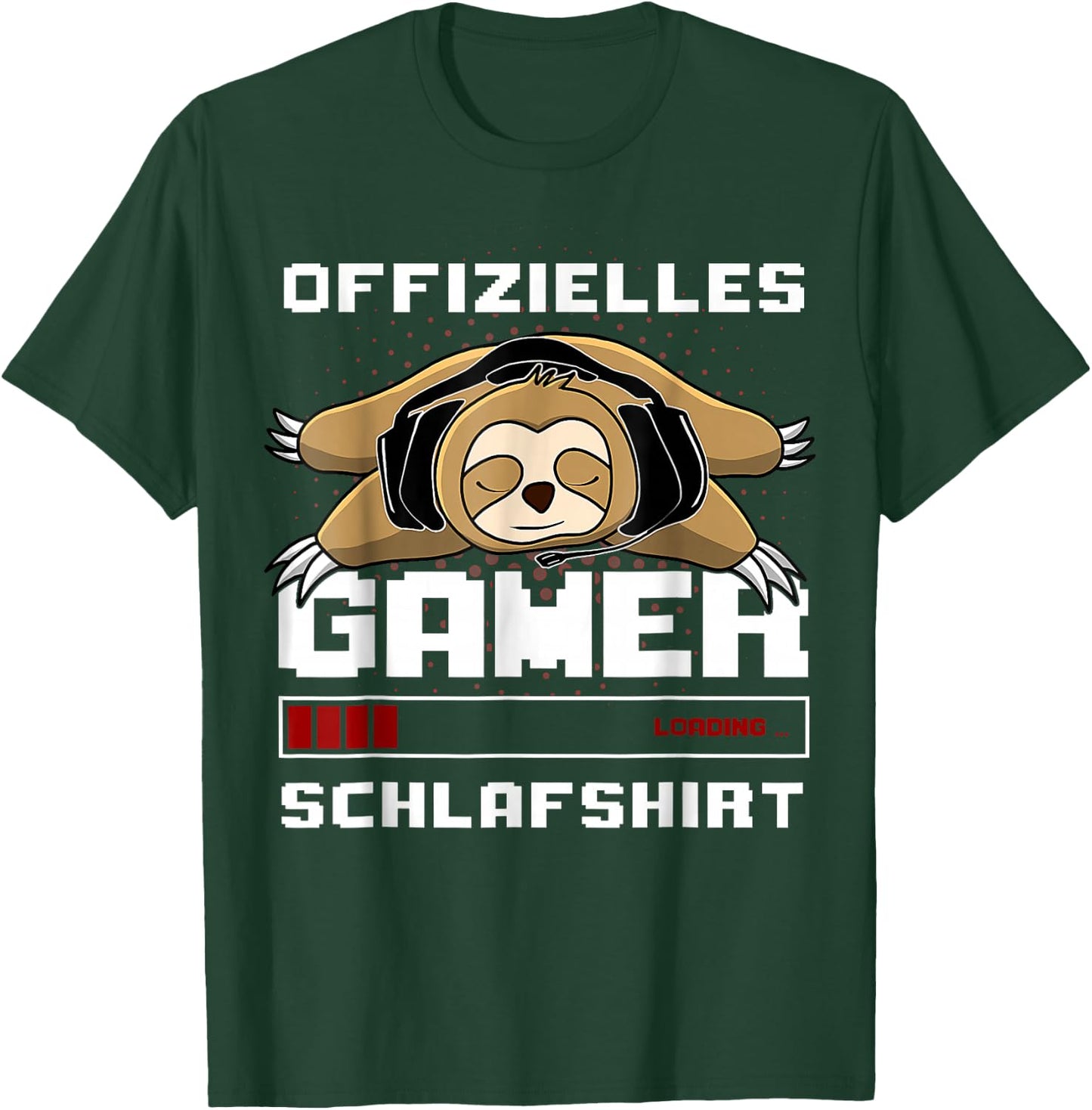 Gamer Pyjamas Sloth Official Gamer Sleep Shirt , black T-Shirt - T-Shirt | Forest
