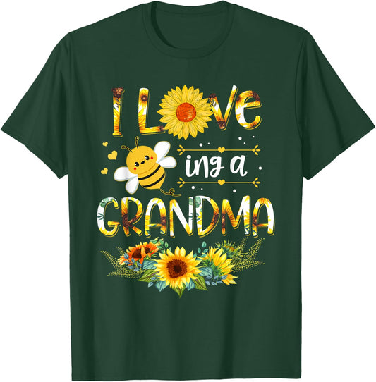 I Love Being A Grandma Sunflower Bee Mother's Day T-Shirt - T-Shirt | Forest