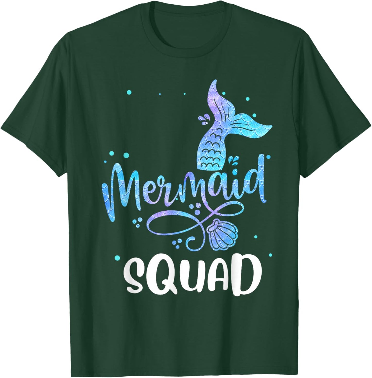 Mermaid Squad Cute Girls Birthday Squad Mermaid Tail Party T-Shirt - T-Shirt | Forest