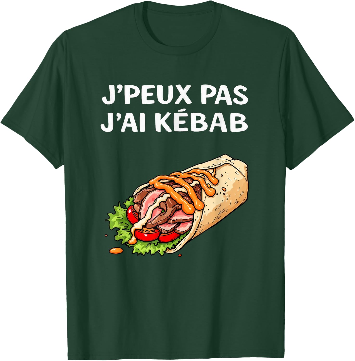 J'Peux Pas J'ai Kebab Funny Food Gift , Black, S T-Shirt - T-Shirt | Forest