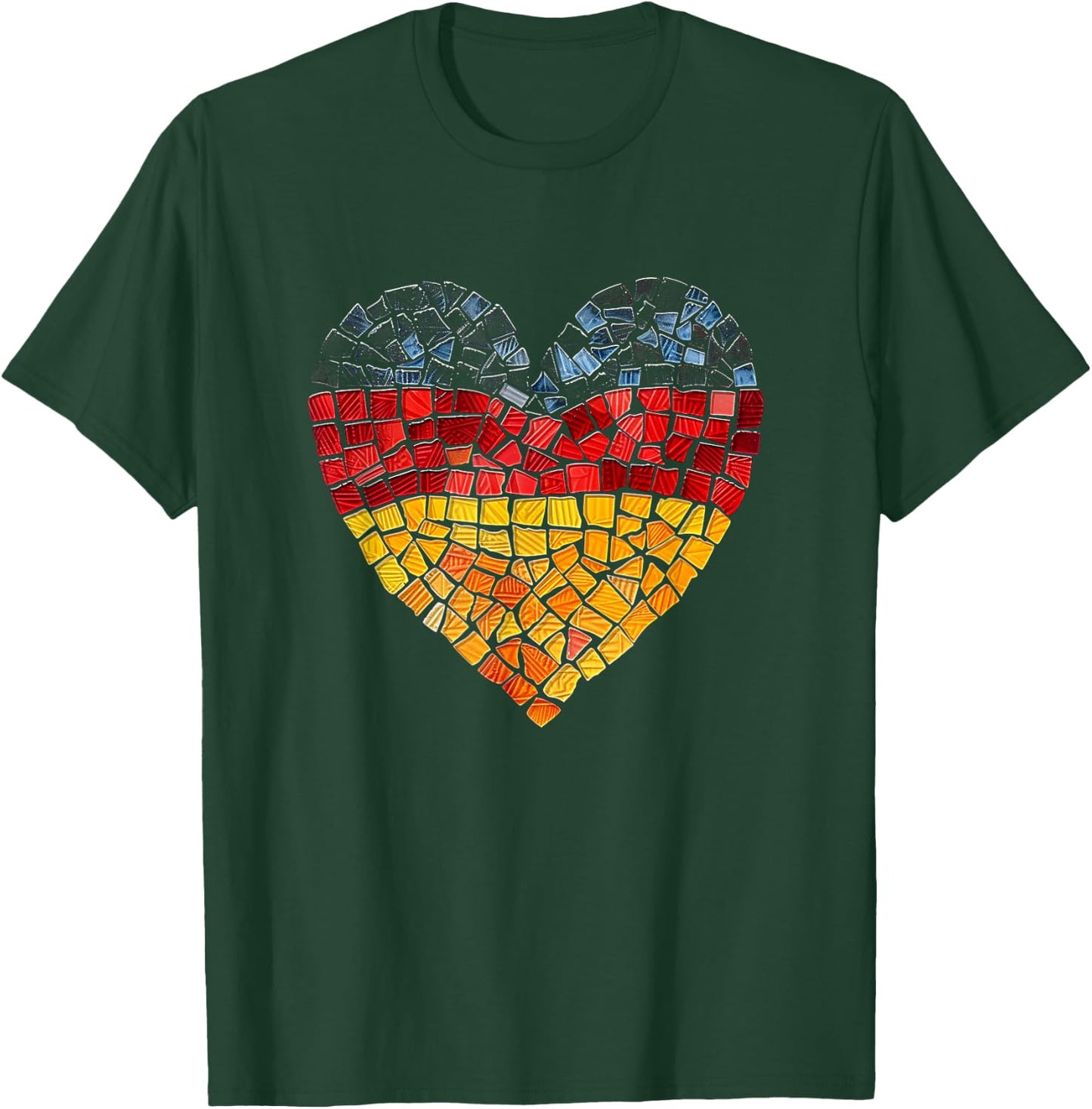 Deutschland Deutsche Flagge Herz T-Shirt - T-Shirt | Forest