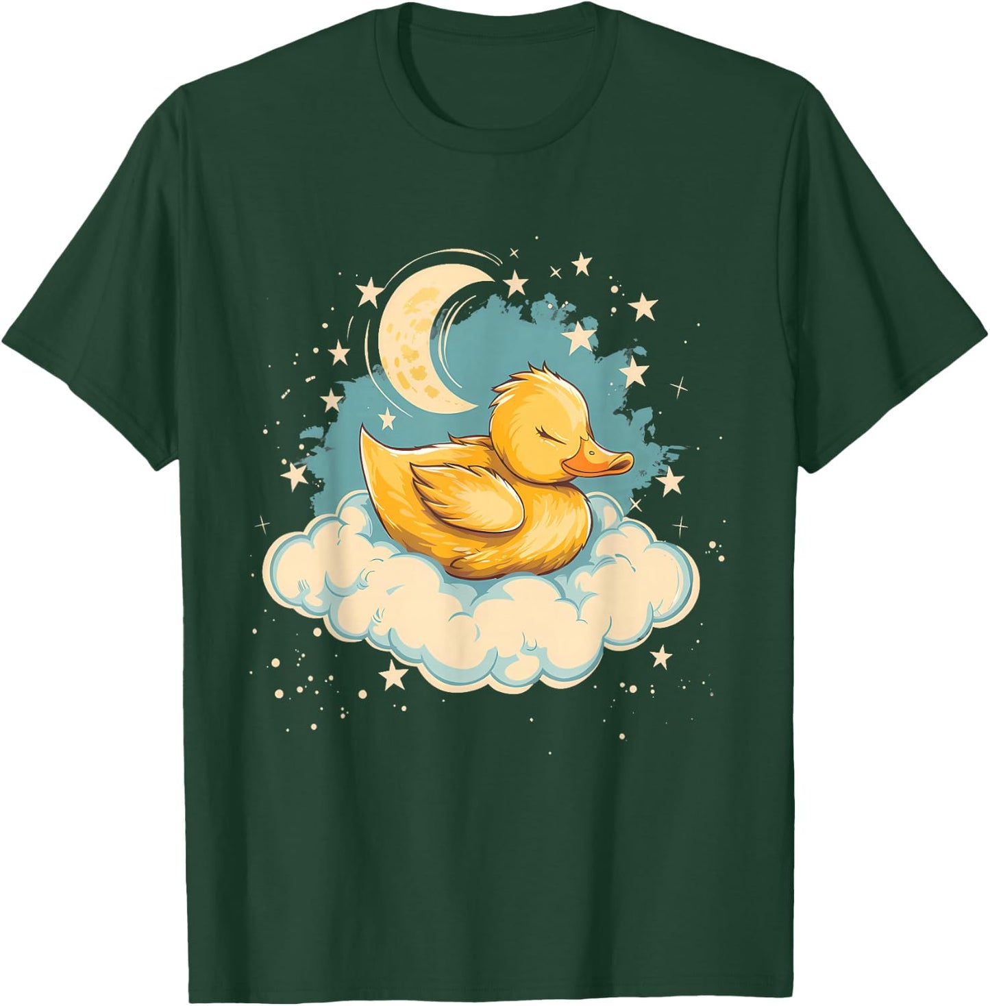 Sleeping Duck Sleepy Animal Napping Moon Duck Lover T-Shirt - T-Shirt | Forest