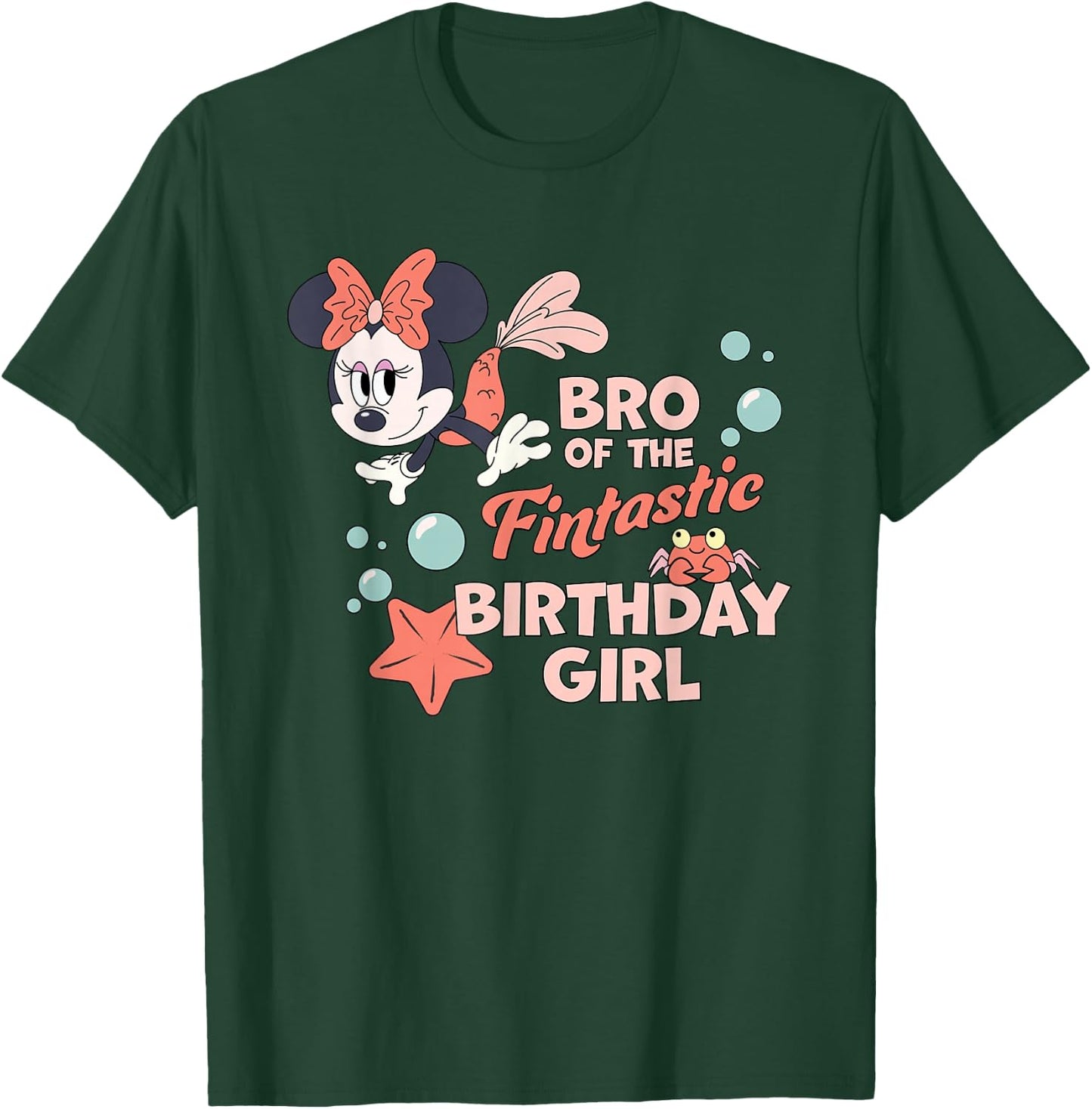 Disney Minnie Mouse Mermaid Bro of The Birthday Girl T-Shirt - T-Shirt | Forest