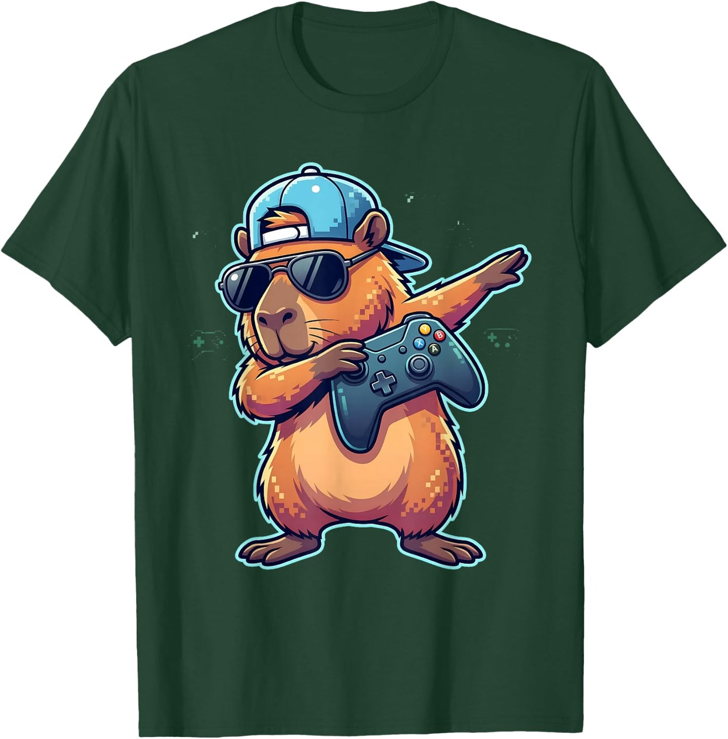 Funny Video Games Capybara Dabbing Bruh Video Games Boys T-Shirt - T-Shirt | Forest