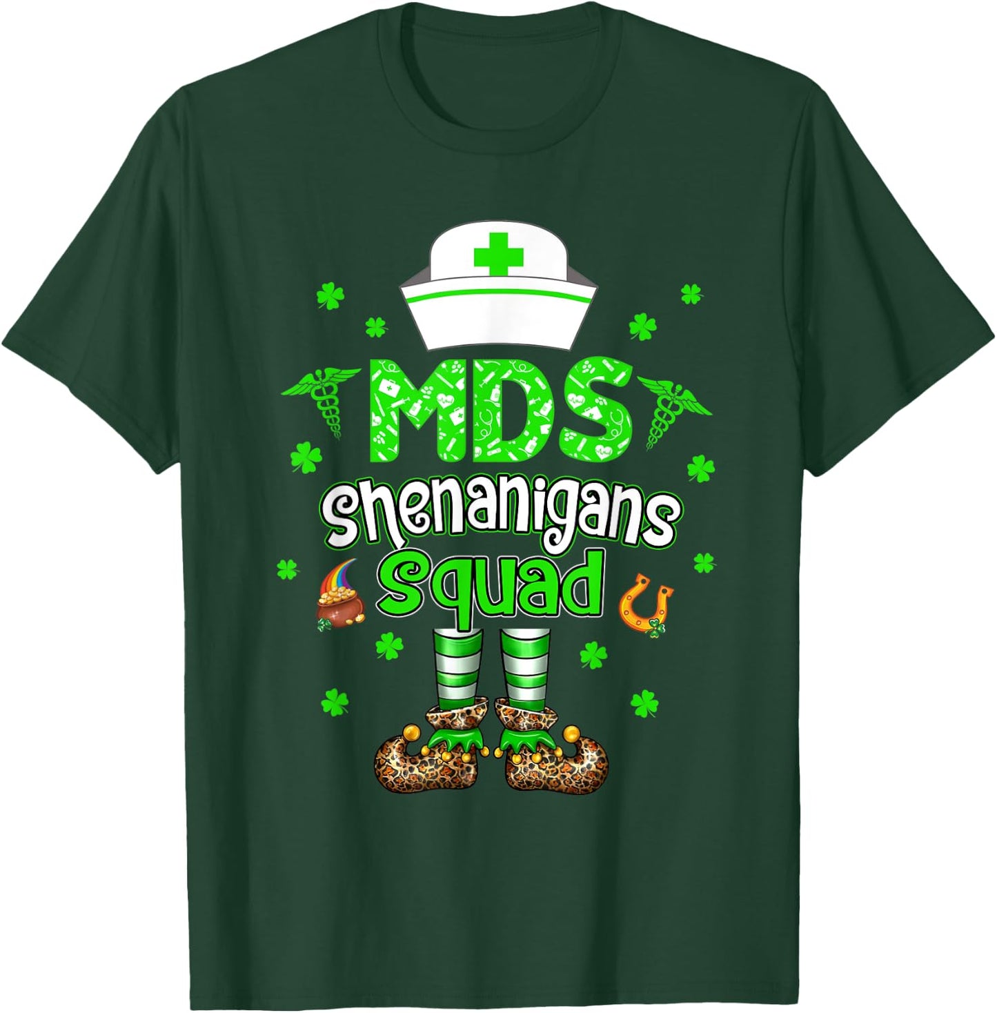 MDS Shenanigans Squad Family Group Nurse St Patricks Day T-Shirt - T-Shirt | Forest