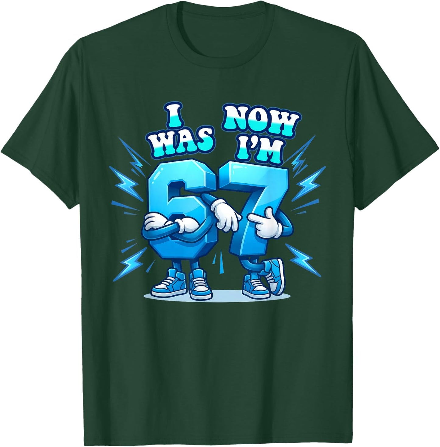 67 Six Seven 6-7 Lustiges italienisches Brainrot Gaming-Meme für Kinder T-Shirt - T-Shirt | Forest