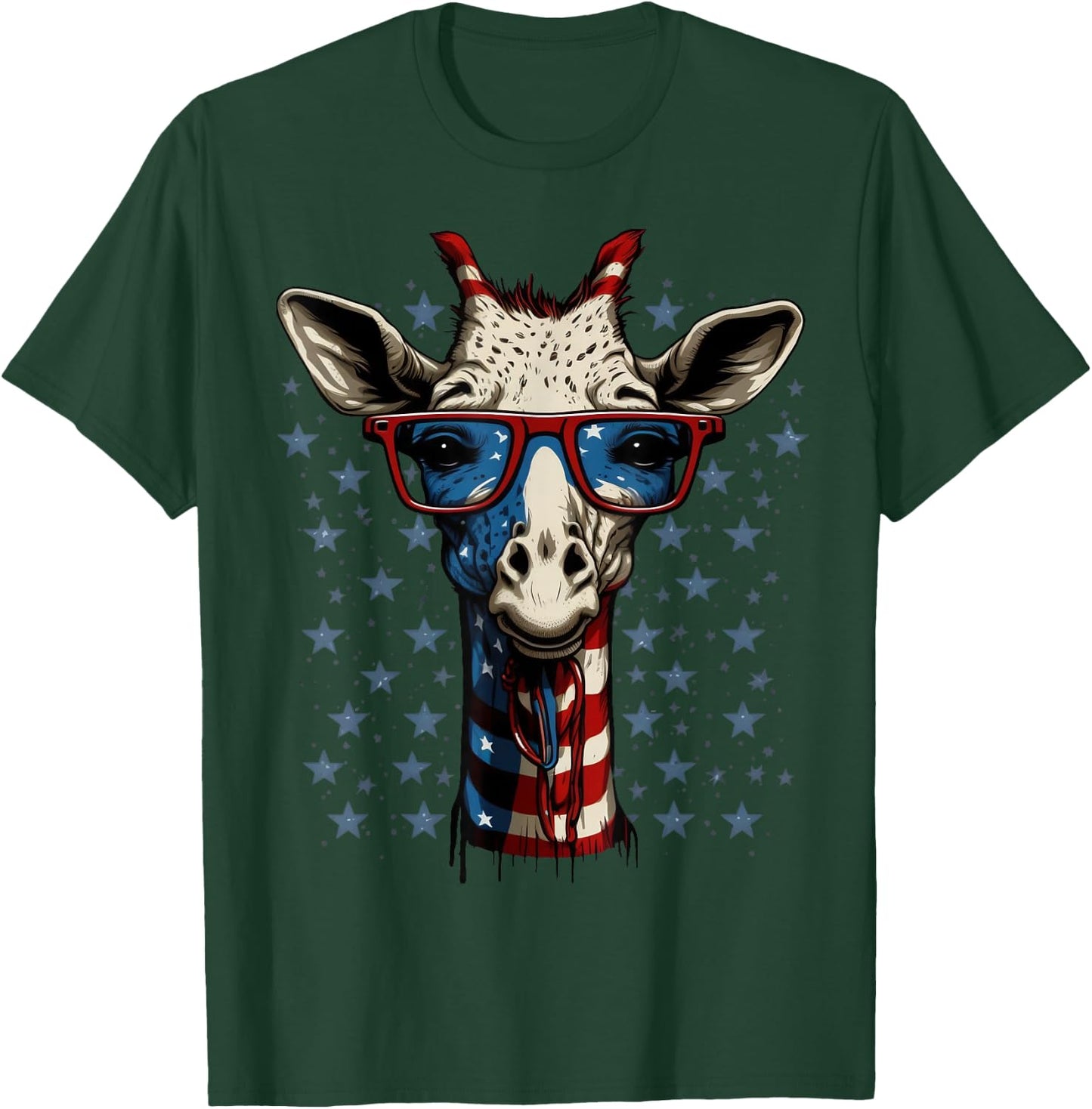 USA 4th Of July Giraffe on Patriotic American Giraffe Kids Men T-Shirt - T-Shirt | Forest