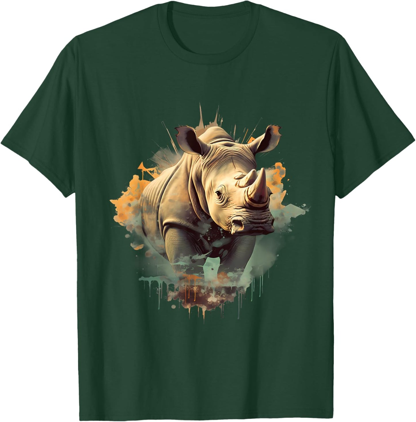 Rhino Savanna Animal Art Rhinoceros Wildlife Motif Nature T-Shirt - T-Shirt | Forest