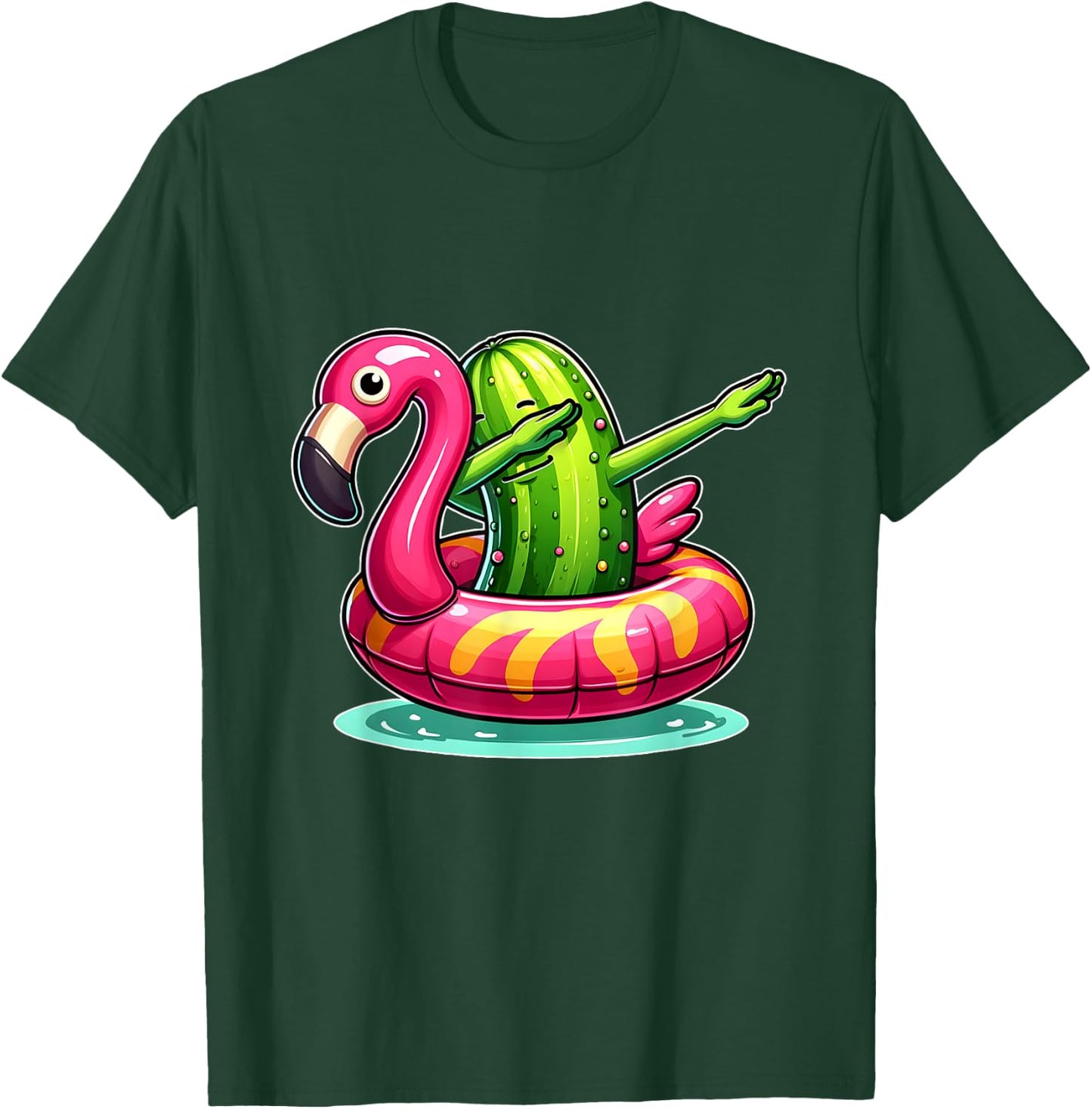Unique Dabbing Pickle Flamingo Summer Fun Women Kids T-Shirt - T-Shirt | Forest