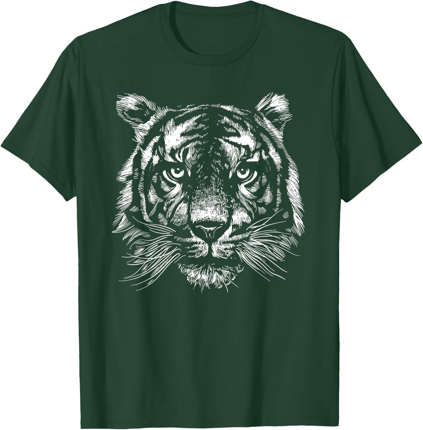 Tiger Tiger Head Big Cat Men's Women's Children's Boys Girls , black, s T-Shirt - T-Shirt | Forest