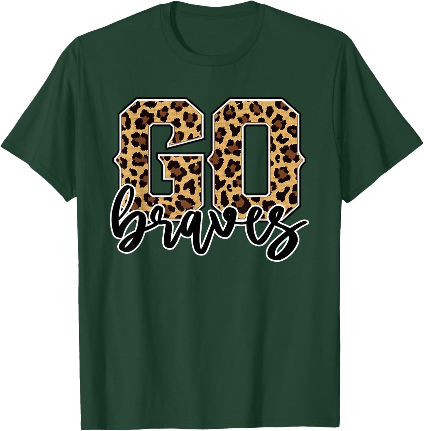 Braves Go Braves Leopard Print Cheetah Graphic T-Shirt - T-Shirt | Forest