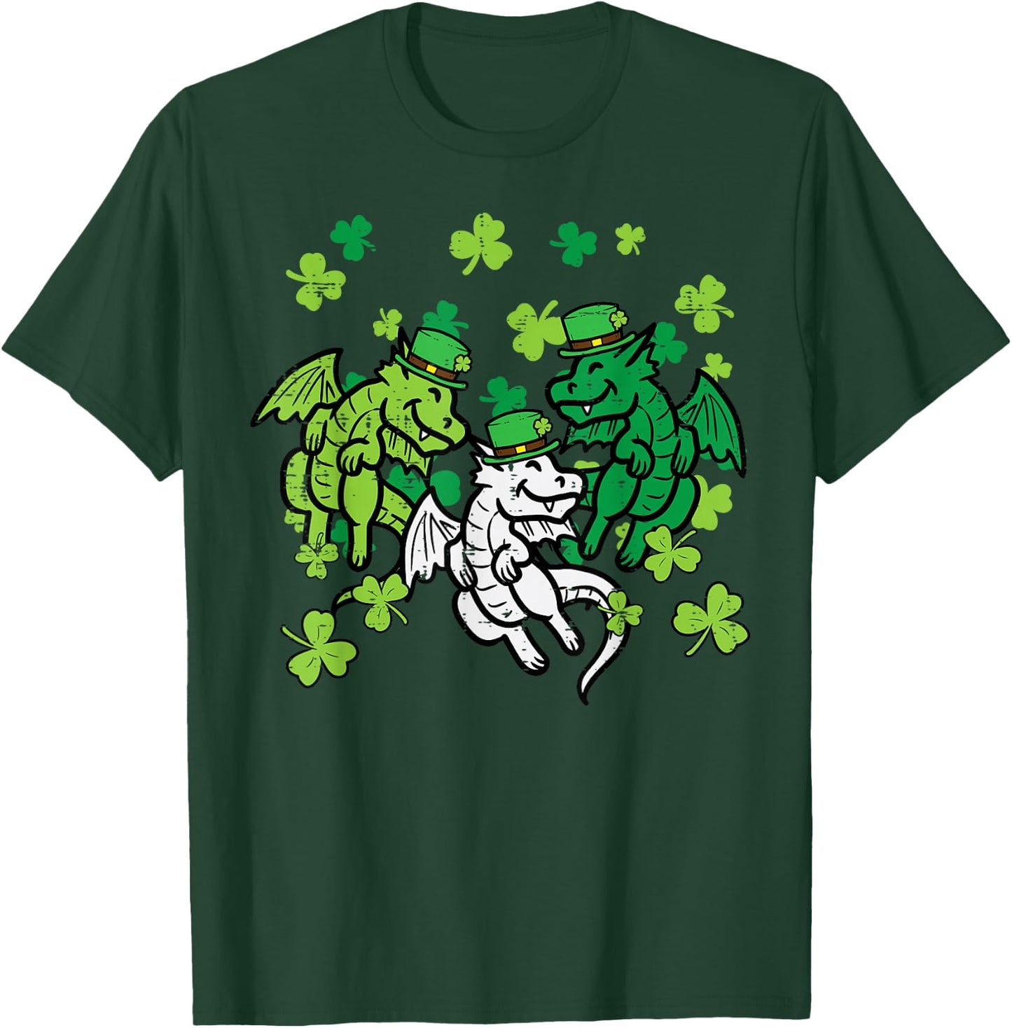 St Patricks Day Irish Dragons Saint Paddys Men Women Kids T-Shirt - T-Shirt | Forest