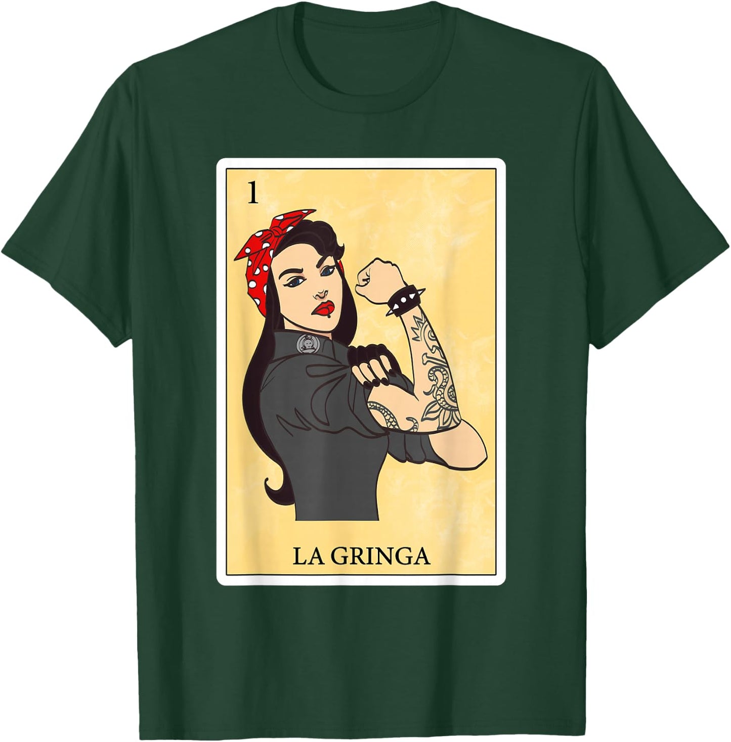 Funny Spanish-Mexican Bingo Gifts for La Gringa - La Gringa T-Shirt - T-Shirt | Forest