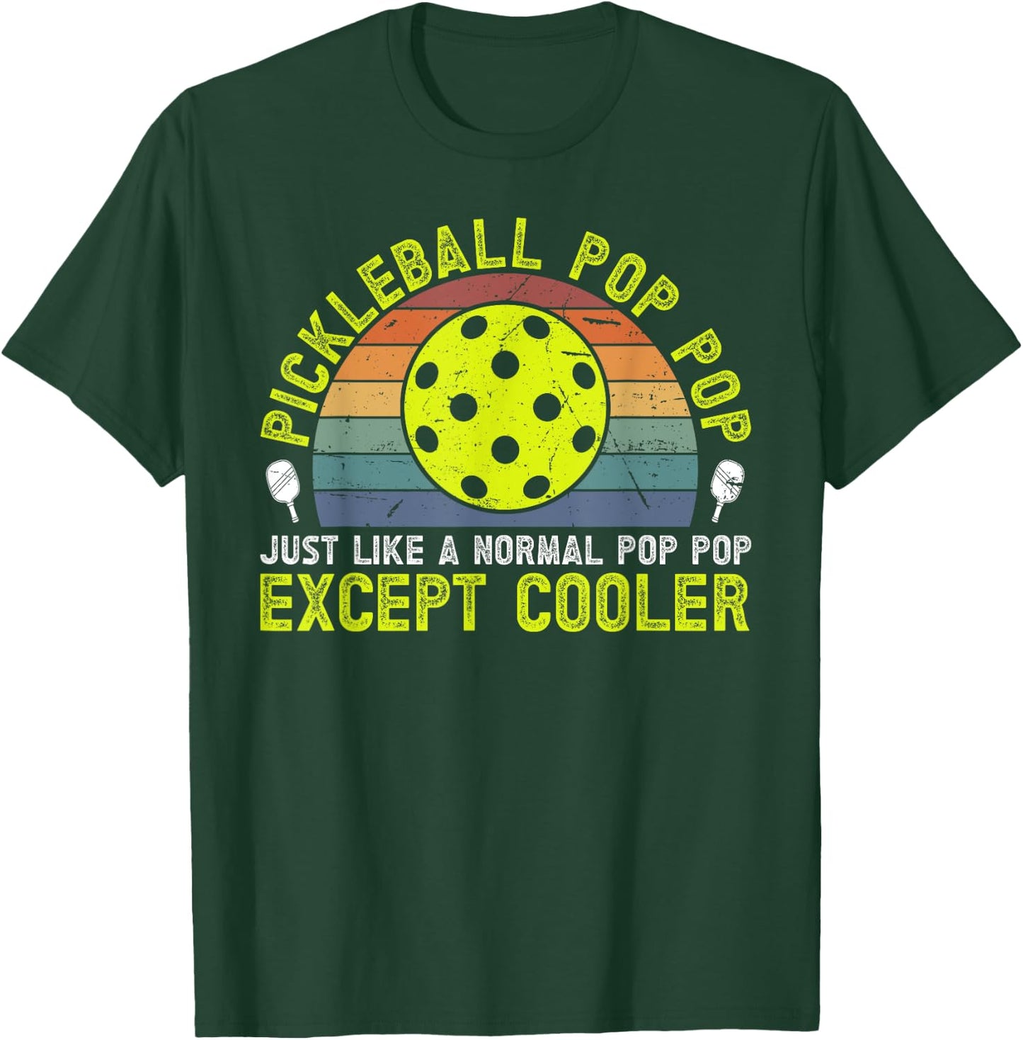 Cool Pickleball Pop Pop Pickleball Player Pop Pop Grandpa T-Shirt - T-Shirt | Forest