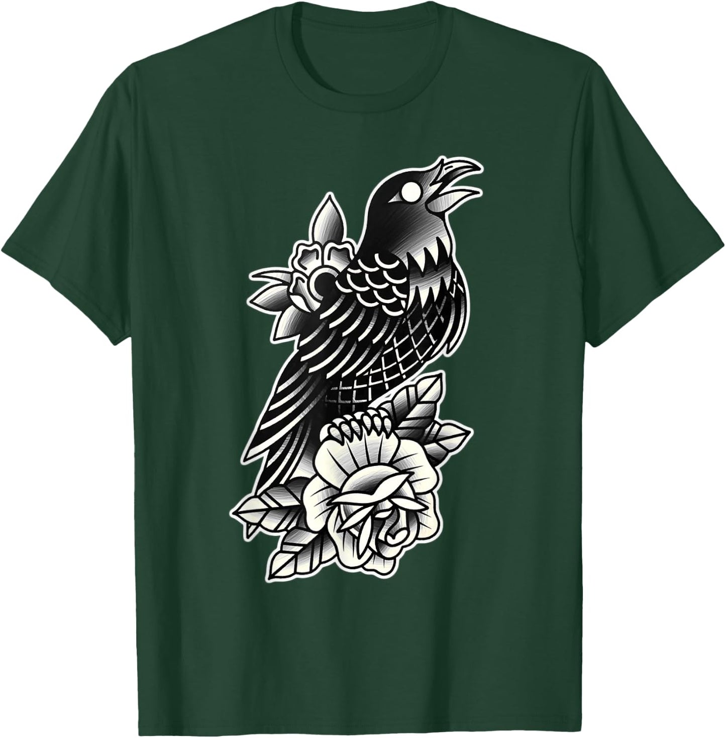 Raven Rose Tattoo T-Shirt - T-Shirt | Forest