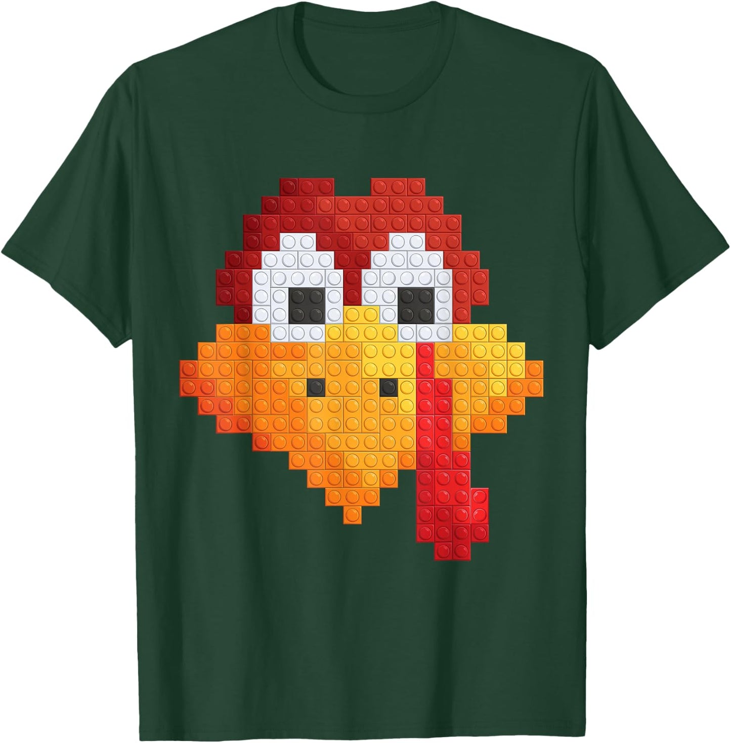 Thanksgiving Master Builder turkey face Kid Building Blocks T-Shirt - T-Shirt | Forest