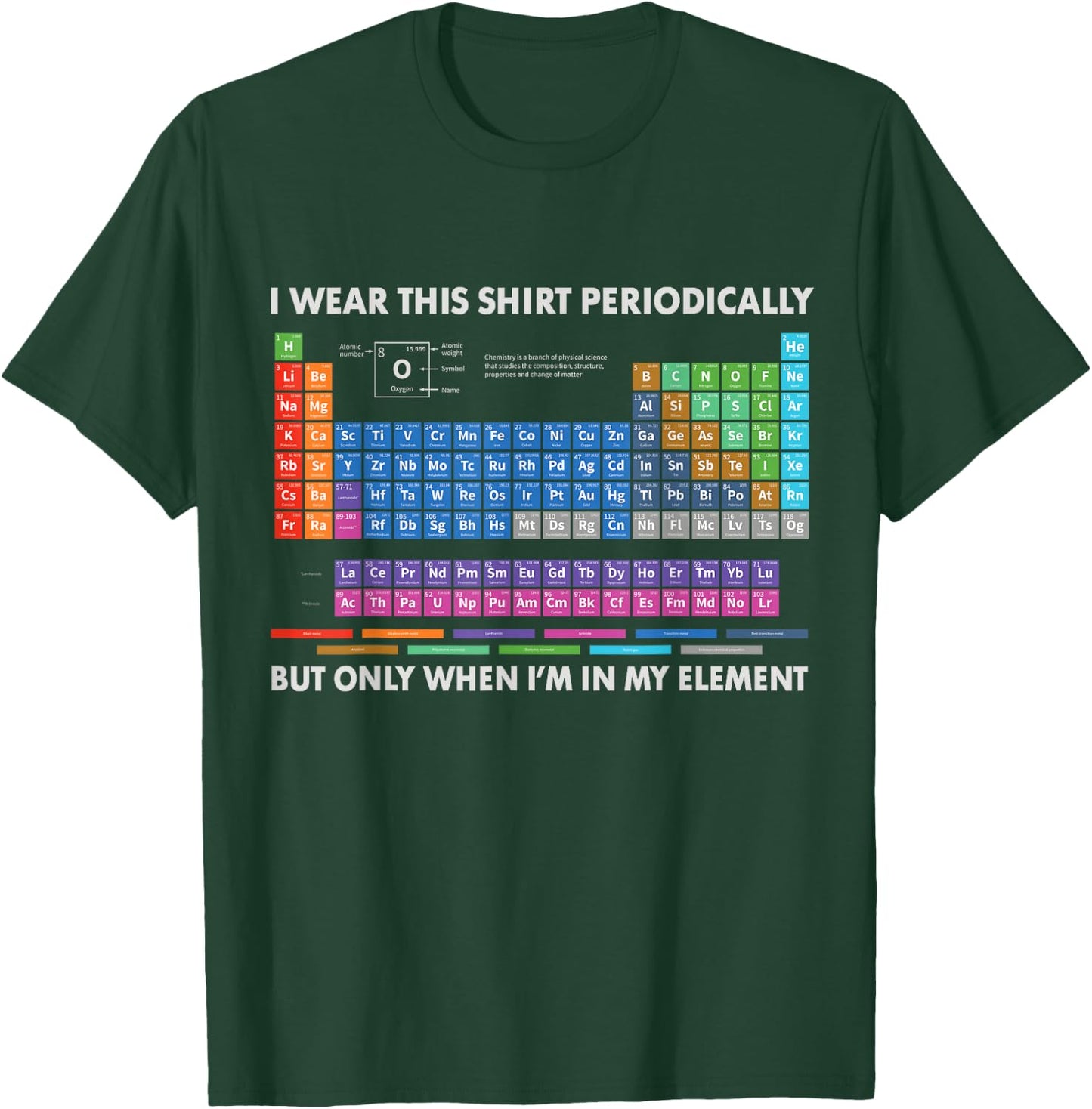 I Wear This Shirt Periodically Chemistry Periodic Table Gift T-Shirt - T-Shirt | Forest