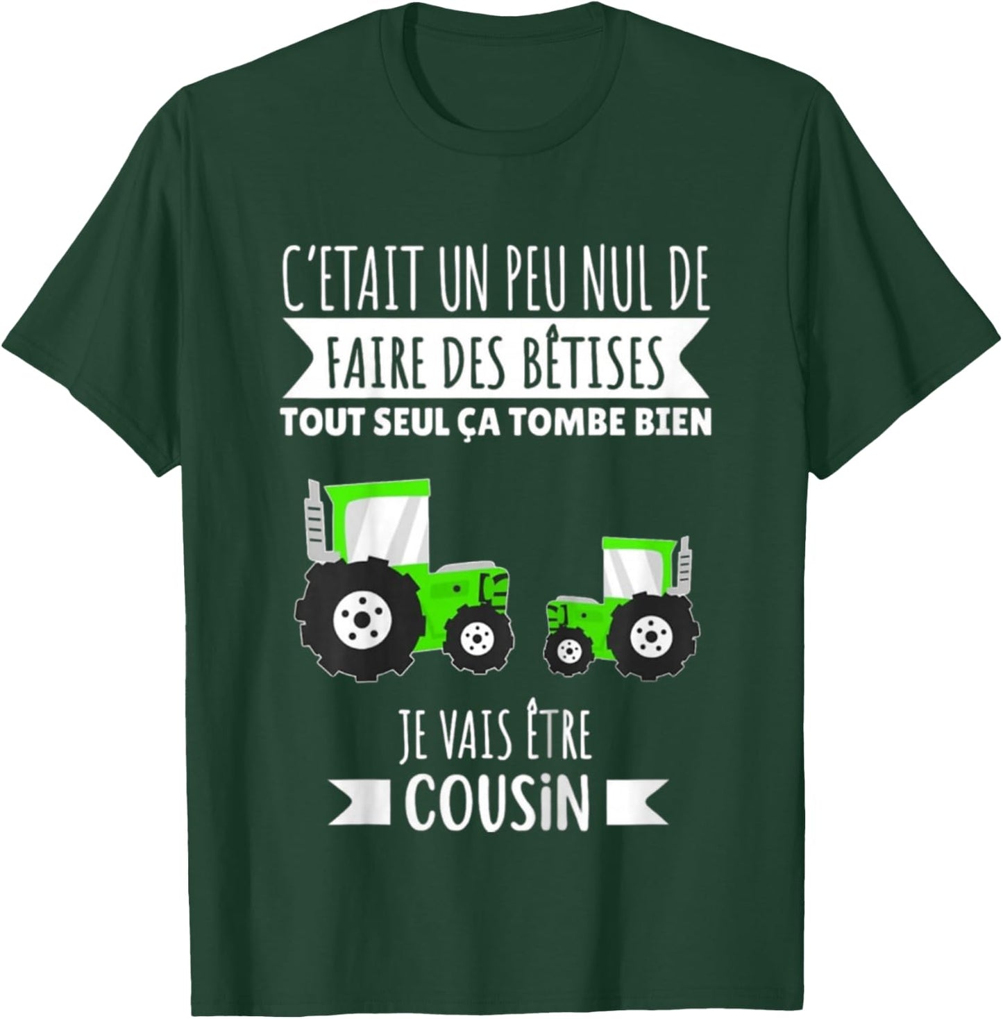 Child Future Cousin Tractor Announcement Pregnancy Je Vais Etre Cousin , Black, 2 T-Shirt - T-Shirt | Forest