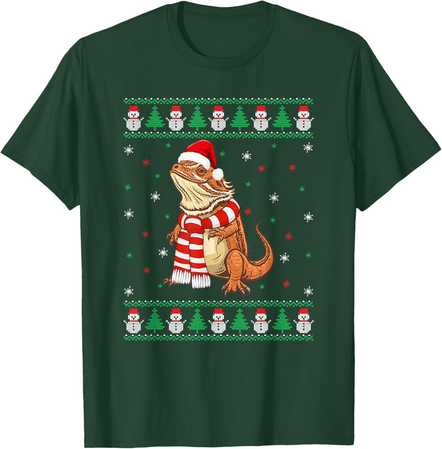 Bearded Dragon Animal Matching Family Ugly Christmas Sweater T-Shirt - T-Shirt | Forest