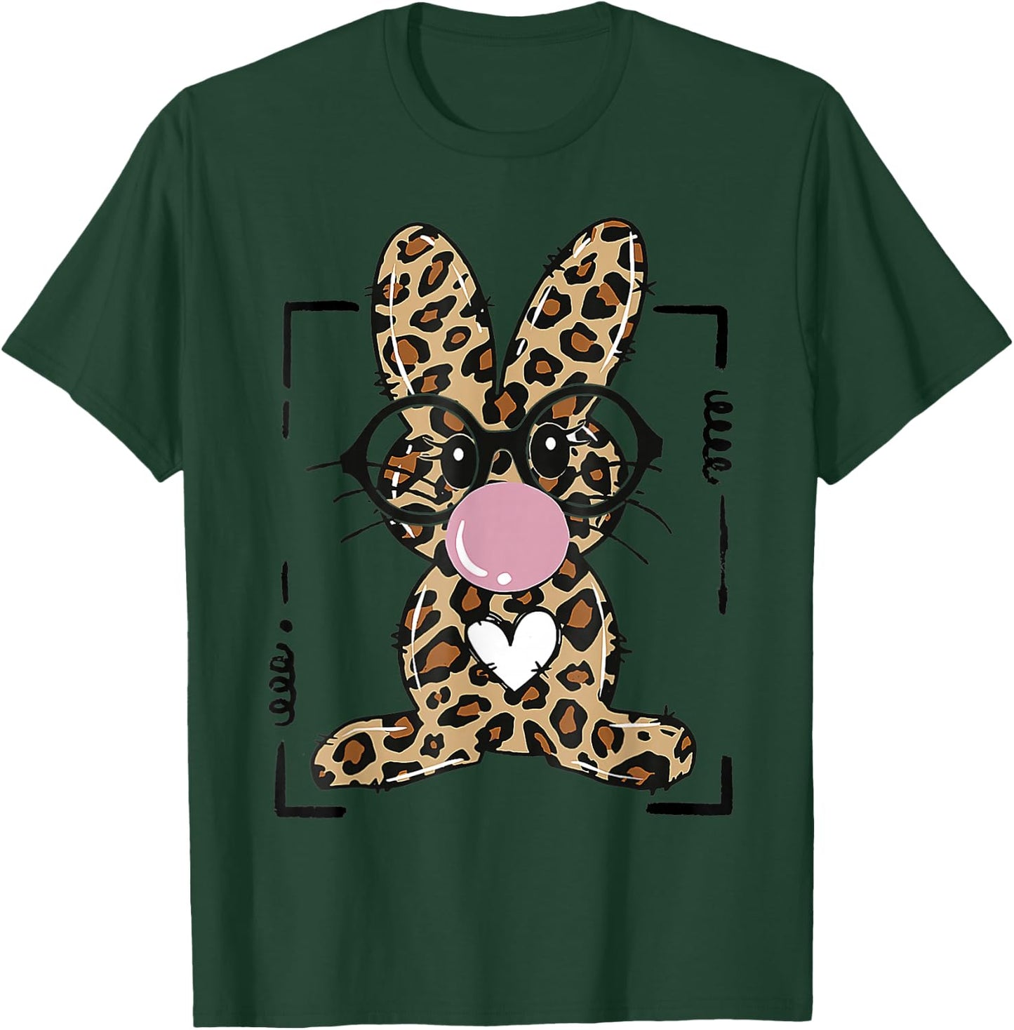 Leopard Rabbit Bunny Blowing Bubble Gum Easter Day T-Shirt - T-Shirt | Forest