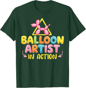 Balloon Artist In Action Balloon Twisting Balloon Modeling T-Shirt - T-Shirt | Forest