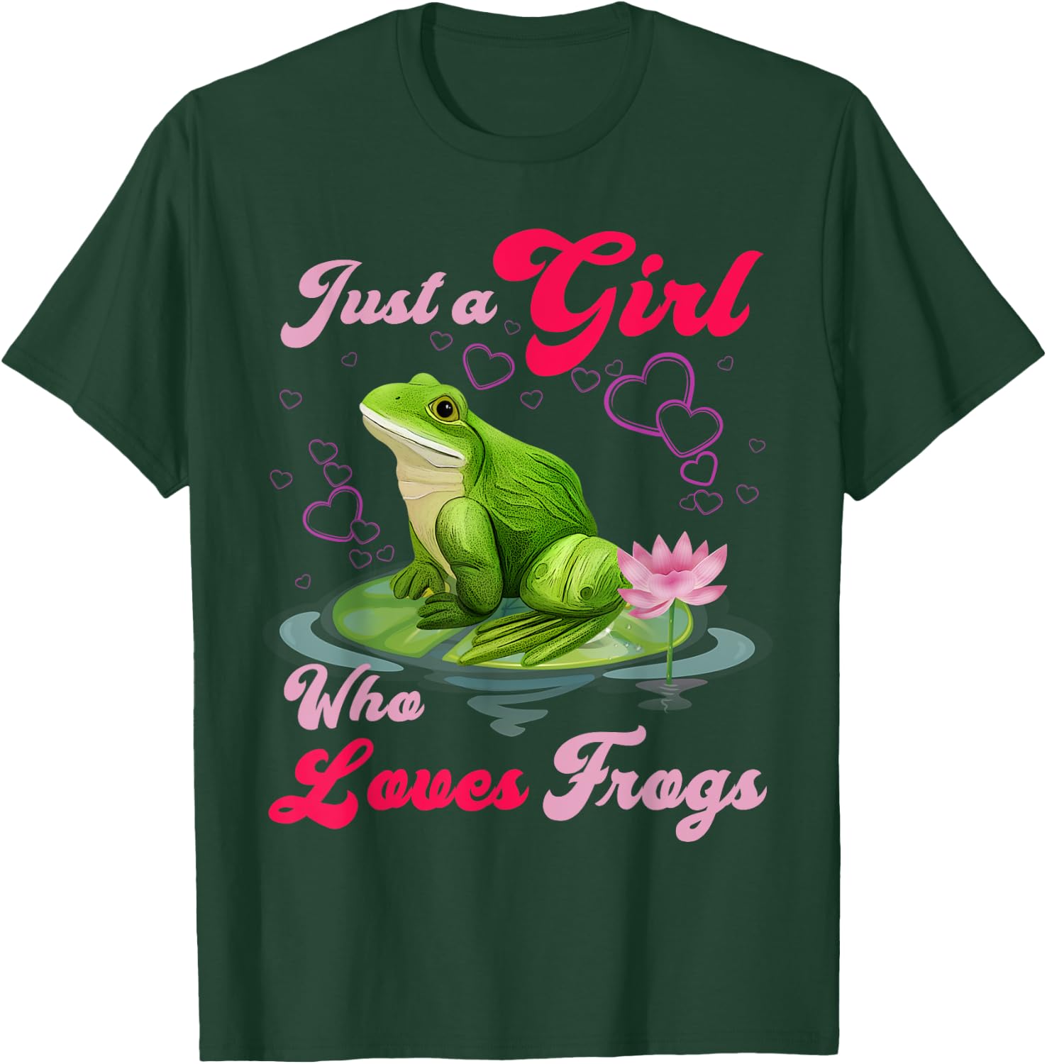 Cute and Funny Just a Girl Who Loves Frogs Women and Moms T-Shirt - T-Shirt | Forest