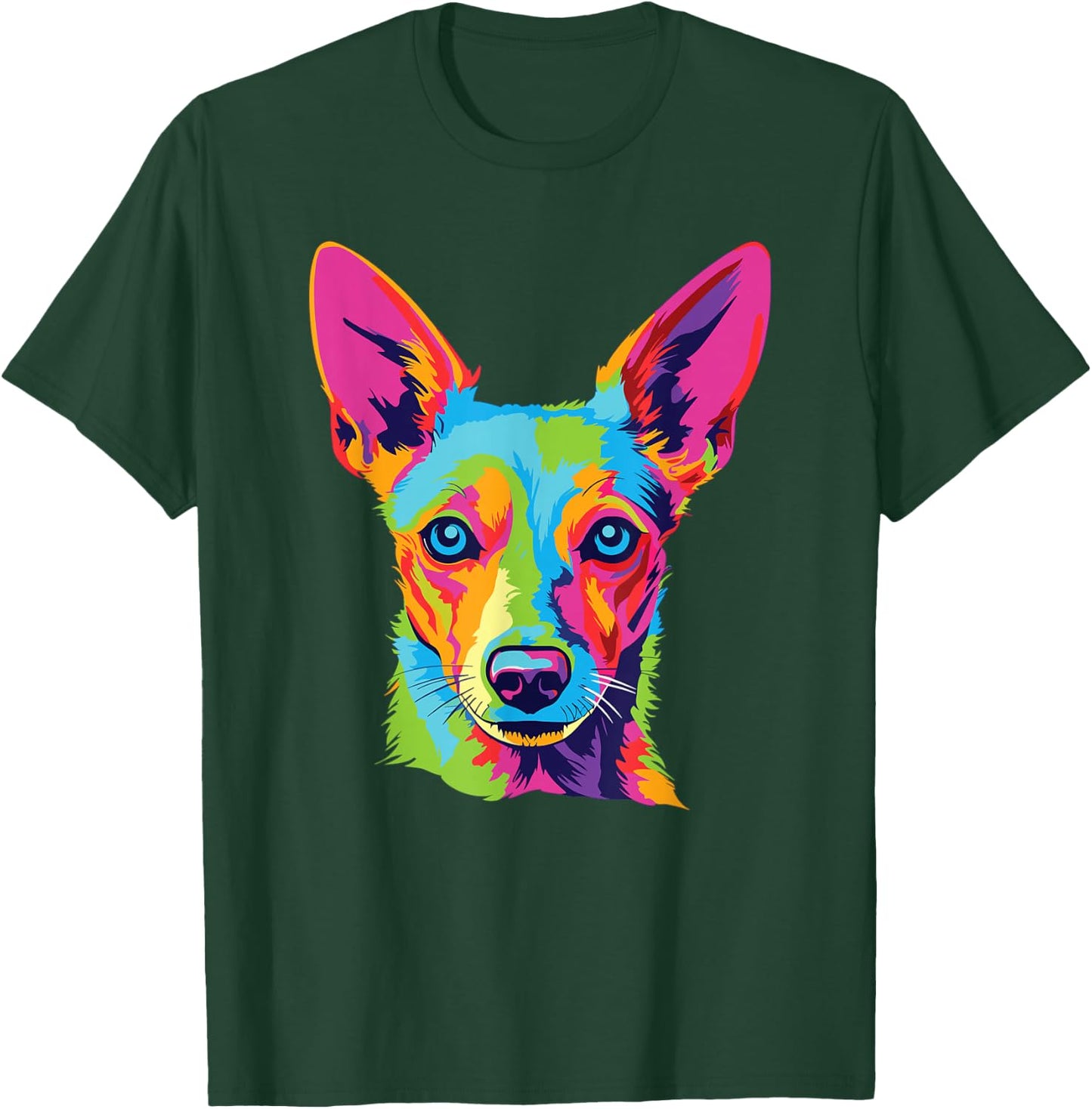 Watercolor Colorful Portuguese Podengo Pequeno Dog T-Shirt - T-Shirt | Forest