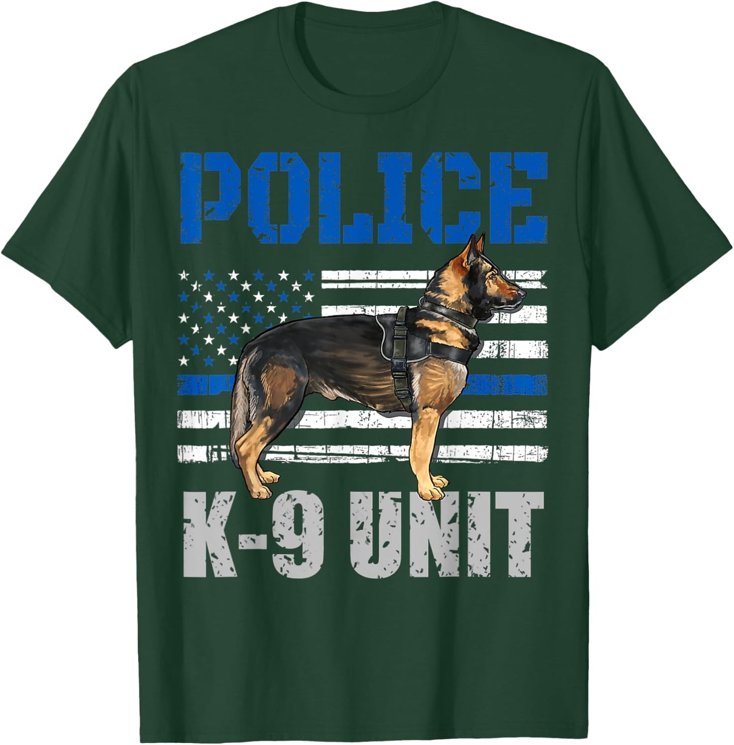 Police K-9 Unit Shirt Dog Costume Thin Blue Line Officer Women Kids T-Shirt - T-Shirt | Forest
