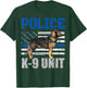 Police K-9 Unit Shirt Dog Costume Thin Blue Line Officer Women Kids T-Shirt - T-Shirt | Forest