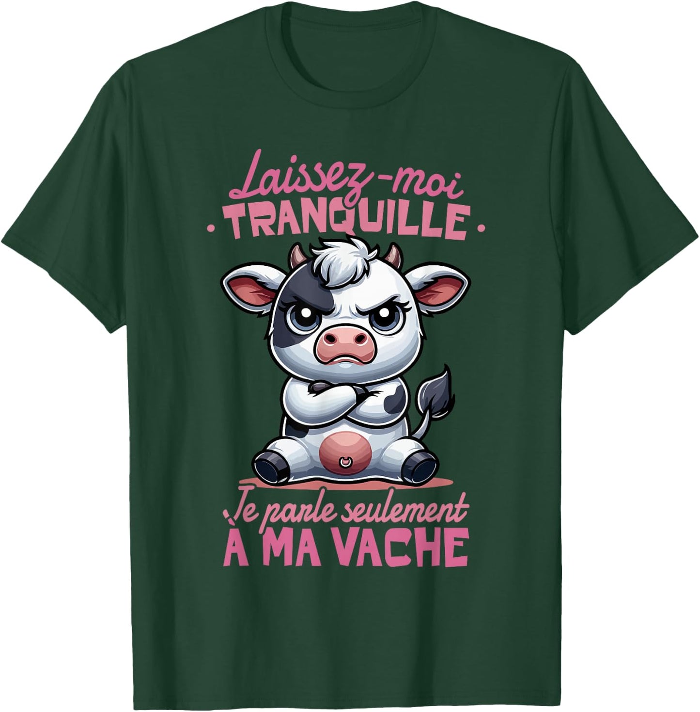 Funny Cow Woman Girl Child Je Parle à ma Vache , Black, S T-Shirt - T-Shirt | Forest