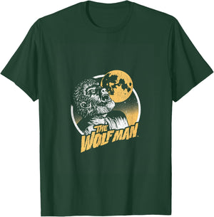 Universal Monsters Distressed Wolfman Circle Portrait Logo T-Shirt - T-Shirt | Forest