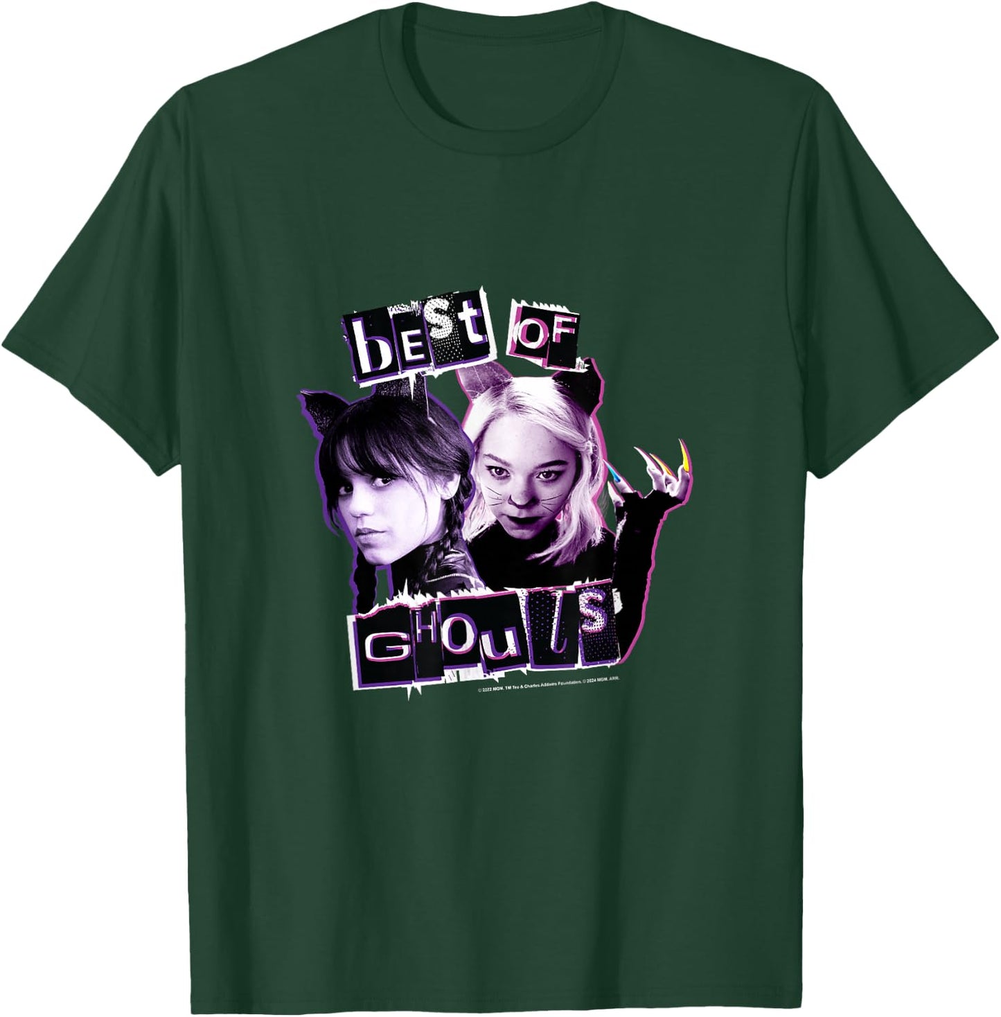 Wednesday Best of Ghouls Wednesday & Enid Vintage T-Shirt - T-Shirt | Forest