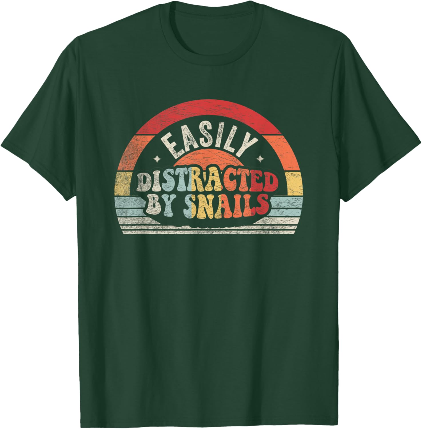 Retro Vintage Snail Lover Gifts Easily Distracted By Snails T-Shirt - T-Shirt | Forest