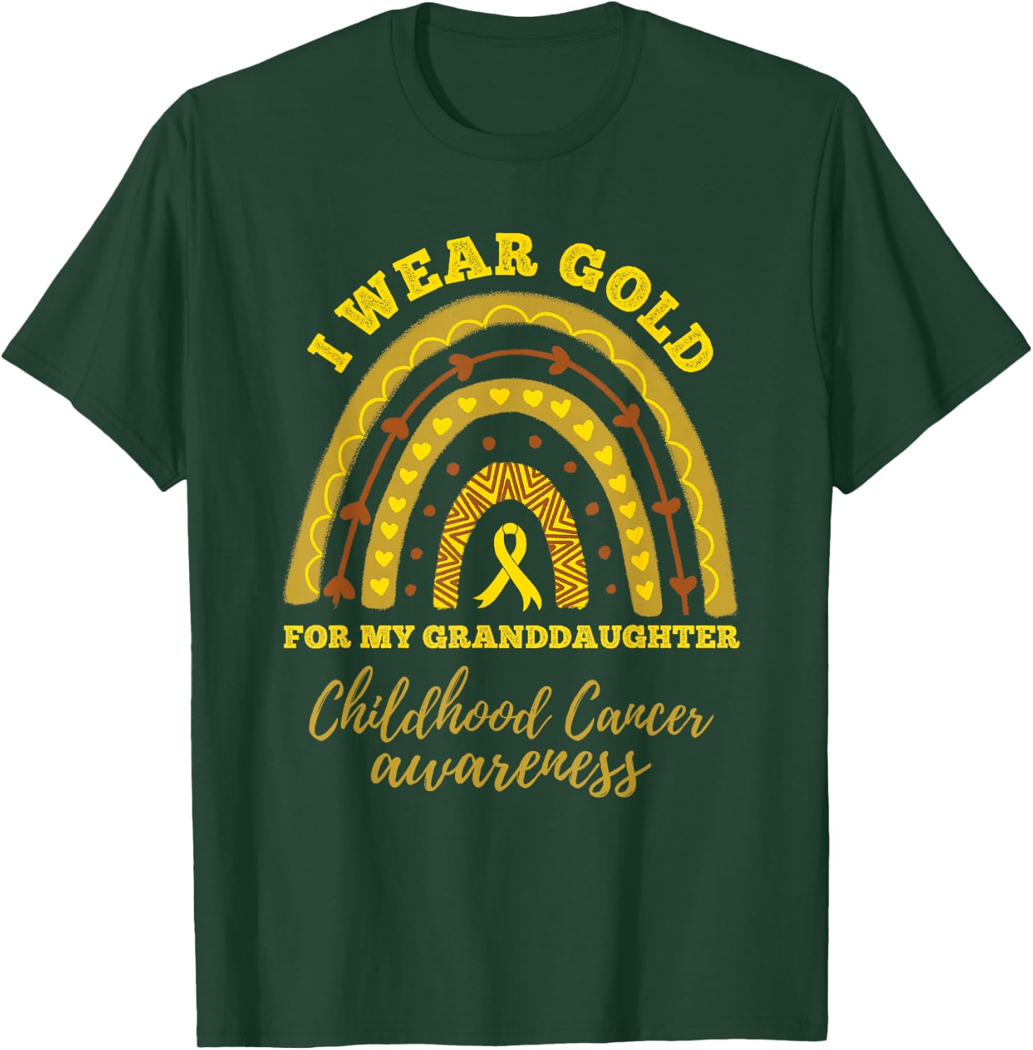 I Wear Gold For My Granddaughter Childhood Cancer Awareness T-Shirt - T-Shirt | Forest