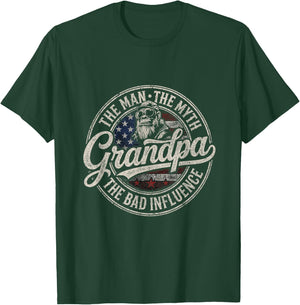 The Man The Myth Grandpa The Bad Influence Monkey T-Shirt - T-Shirt | Forest