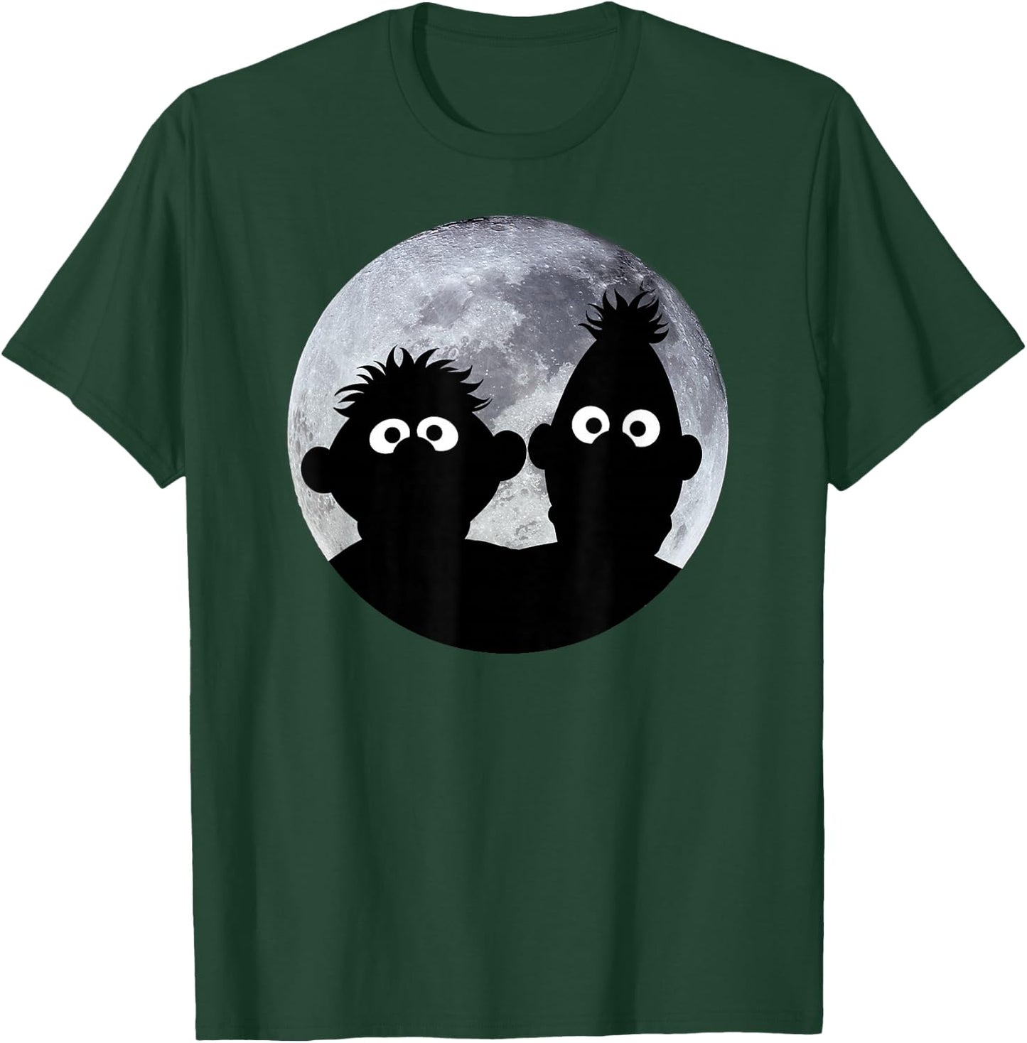 Sesame Street Ernie and Bert in the Moonlight Shadow Moonnight , black T-Shirt - T-Shirt | Forest