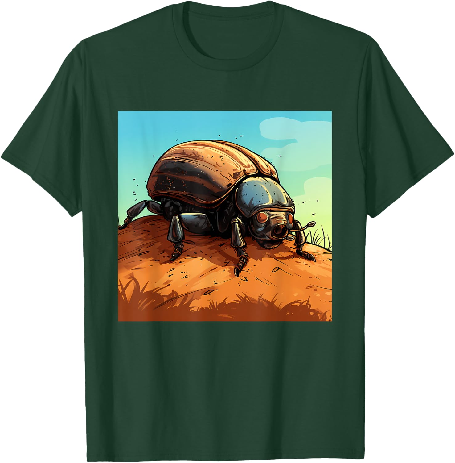 Retro Style Dung beetle T-Shirt - T-Shirt | Forest