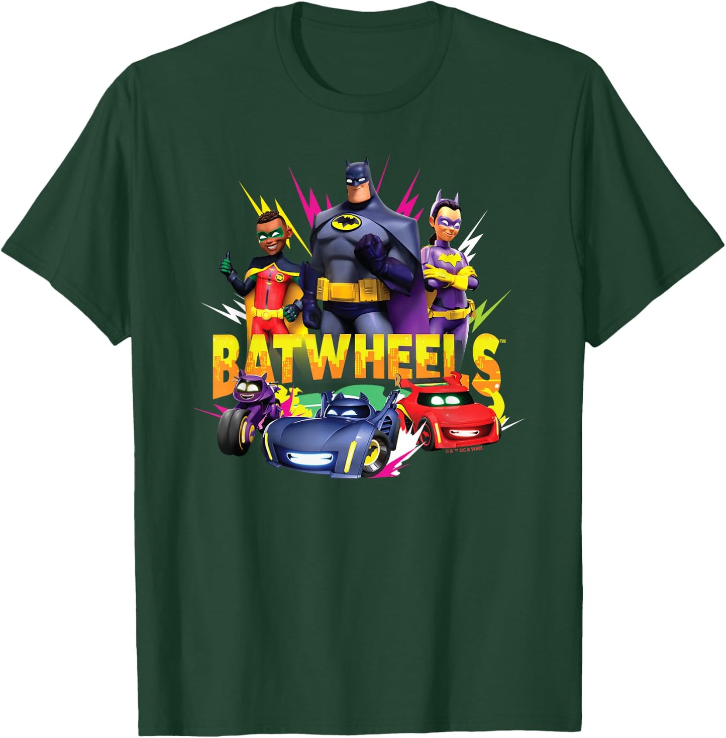 Batman Batwheels Characters Team T-Shirt - T-Shirt | Forest
