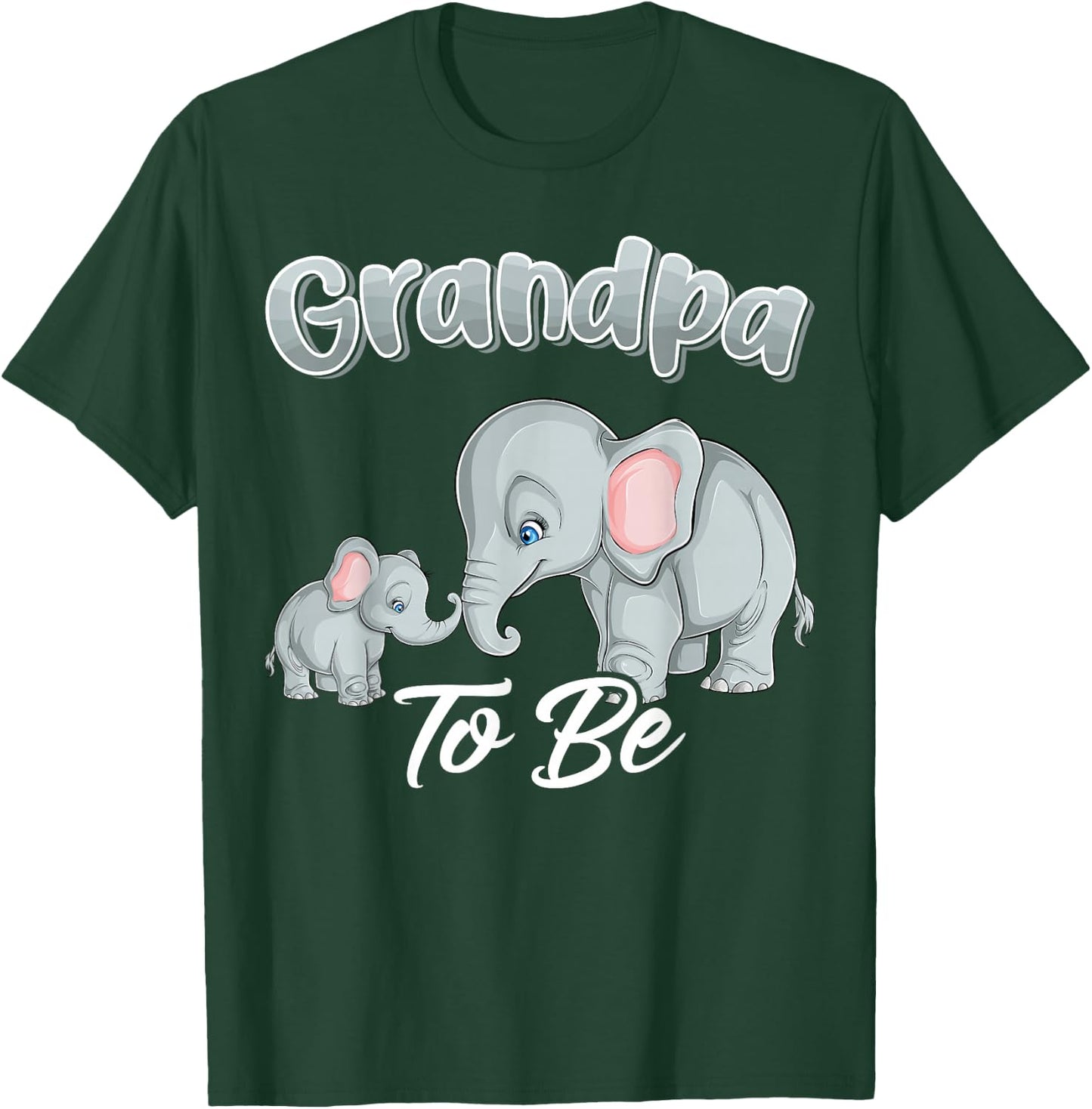 Soon Grandpa To Be Elephants For Baby Shower Gender Reveal T-Shirt - T-Shirt | Forest
